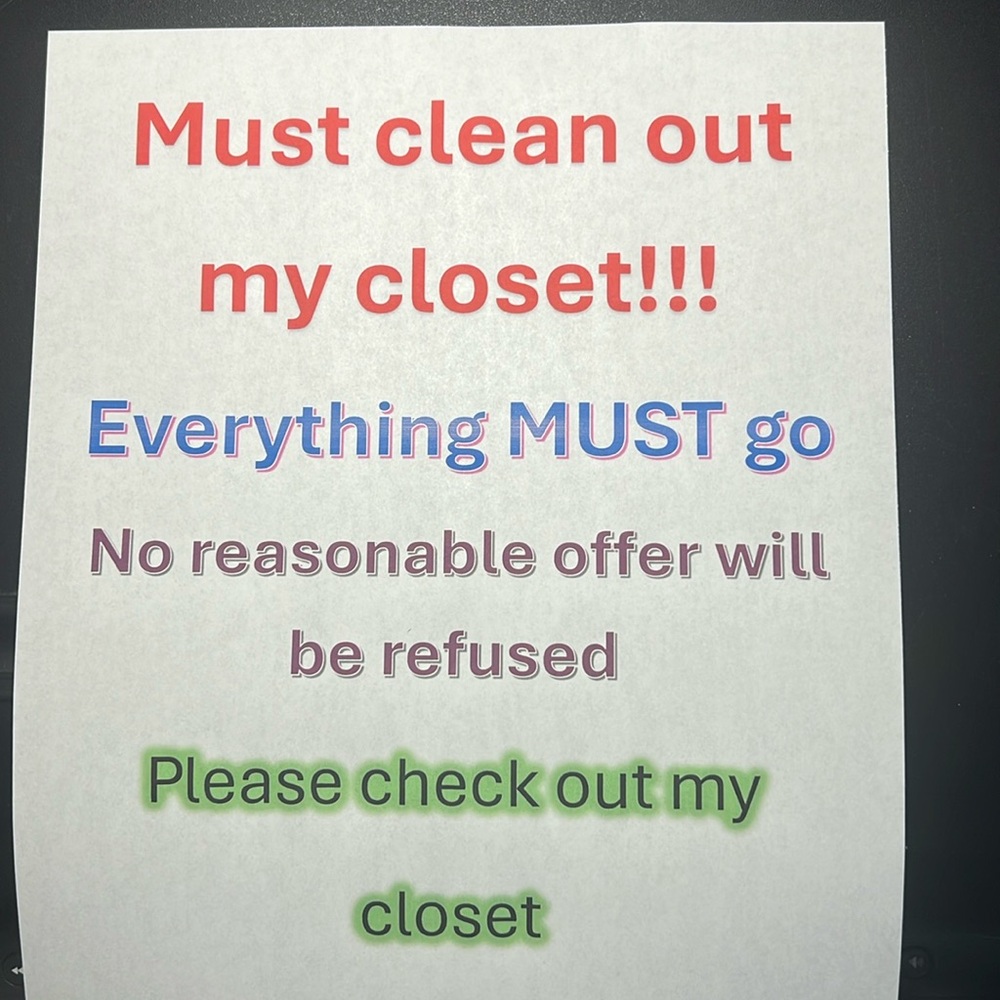 Wide variety of women’s clothes and name brand hand bags